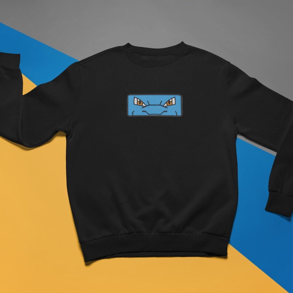 New- White&black Embroidered anime box Sweaters